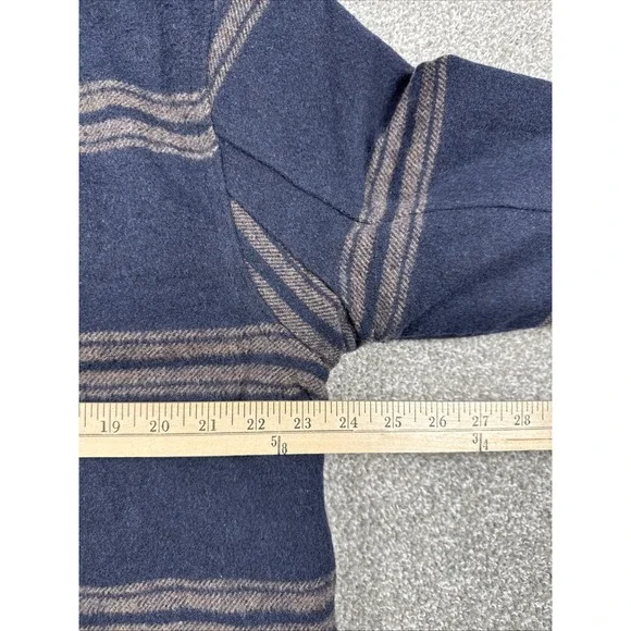 Jachs New York Wool Blend Sherpa Lined Jacket Mens Large Navy Plaid Insulated - Picture 4 of 12